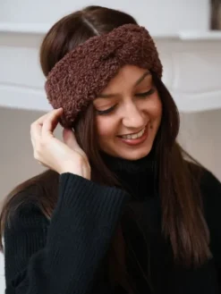 Cheap Bandeau Léanne Chocolat Echarpes, Bonnets & Cagoules
