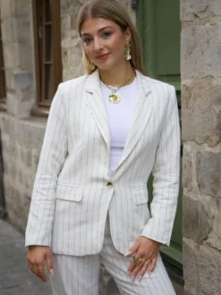 Discount Blazer Romane Beige/Noir Vestes