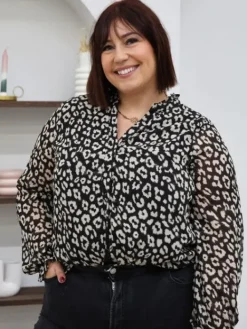 Outlet Blouse Flora Noir Blouses & Chemises|Collection Belle Taille