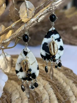 Shop Boucle d'oreilles Isabeau Noir Bijoux