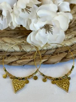 Store Boucle d'oreilles Prune Kaki Bijoux