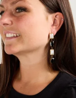 Discount Boucle d'oreilles Vianne Noir Bijoux