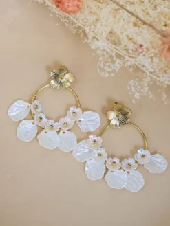 Hot Boucles d'oreilles Pascaline Blanc Bijoux