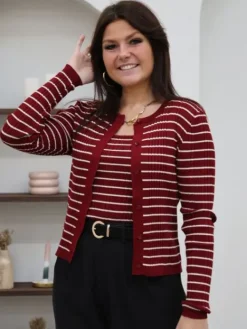 Outlet Ensemble Victoire Bordeaux Pulls Et Gilets