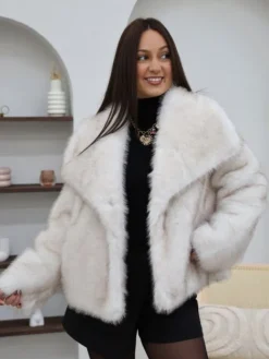 New Fourrure Anais Blanc Manteaux