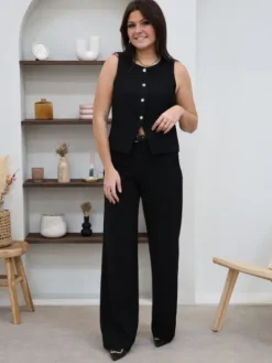 Discount Gilet Abbie Noir Pulls Et Gilets