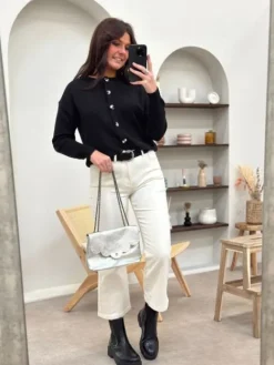 Shop Gilet Olga Noir Pulls Et Gilets