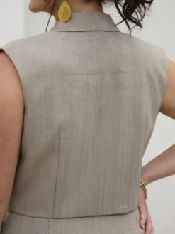 Online Gilet Zya Taupe Vestes