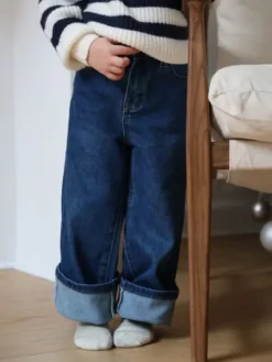 Shop Jean Bianca Bleu foncé Collection Mère Fille