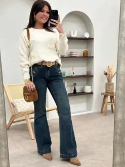 Cheap Jean Flare Selma Bleu foncé Jeans