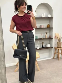 Fashion Pantalon Alicia Gris Pantalons