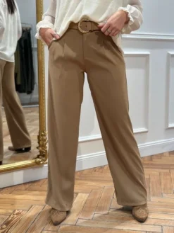 Shop Pantalon Ariella Camel Pantalons