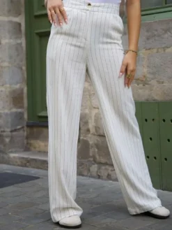 Shop Pantalon Jane Beige/Noir Pantalons