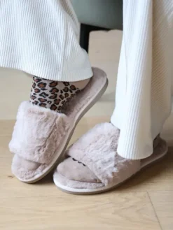New Pantoufles Delphine Taupe Chaussures
