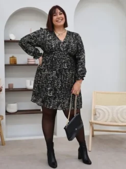 New Robe courte Agathe Noir Robes|Collection Belle Taille