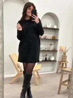 Online Robe courte April Noir Robes