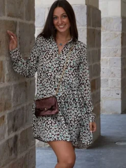 Hot Robe courte Héloise Marron Robes
