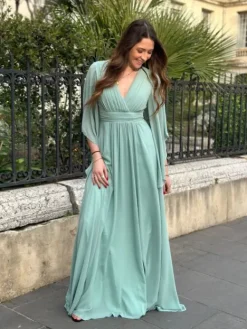Store Robe Lise Vert sauge Collection Cérémonie