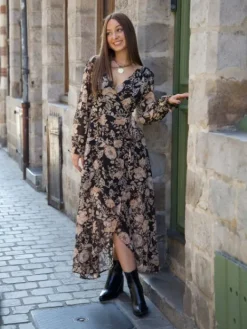Clearance Robe longue Alix Noir Robes