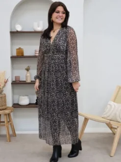 Discount Robe longue Constance Léopard Robes