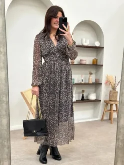 Discount Robe longue Constance Léopard Robes