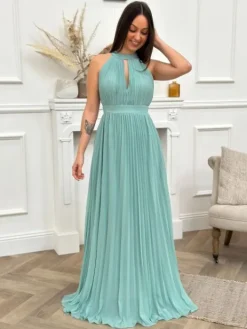 Outlet Robe longue Doriana Vert Sauge Collection Cérémonie