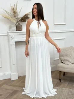 Hot Robe longue Garance Blanc Collection Cérémonie
