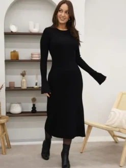 Shop Robe longue Gilda Noir Robes