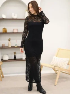 Clearance Robe longue Jannelle Noir Robes