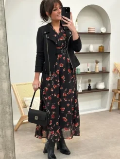 Online Robe longue Maissa Noir Robes