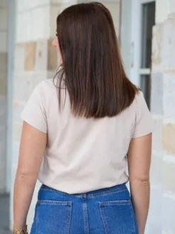 Sale Tee shirt Léopoldine Beige/Or Tops & Teeshirts