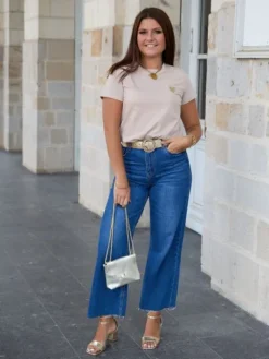 Sale Tee shirt Léopoldine Beige/Or Tops & Teeshirts