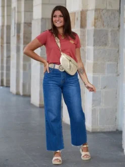 Store Tee shirt Léopoldine Terracotta/Or Tops & Teeshirts