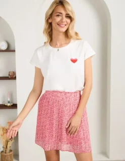 Discount Tee shirt Reina Blanc/Rouge Tops & Teeshirts