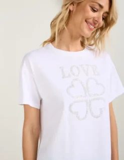 Outlet Tee shirt Syssie Blanc Tops & Teeshirts