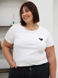Outlet Teeshirt Suzanne Blanc/Marine Tops & Teeshirts|Collection Belle Taille