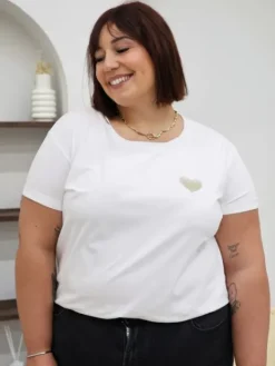 Hot Teeshirt Suzanne Blanc/Or Tops & Teeshirts|Collection Belle Taille